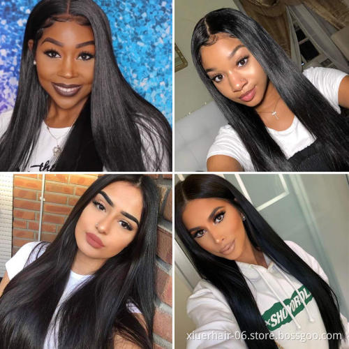 4*4 Human Lace Closure Wig Brazilian Virgin Human Hair Lace Wigs With baby Hair Silky Straight
